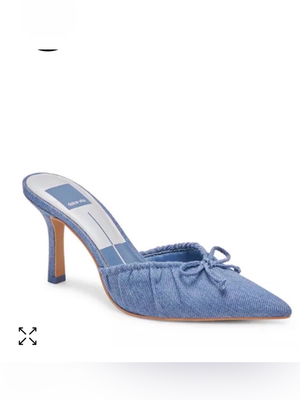Dolce Vita Kairi Slip On Pointed Toe Bow Heels in Denim